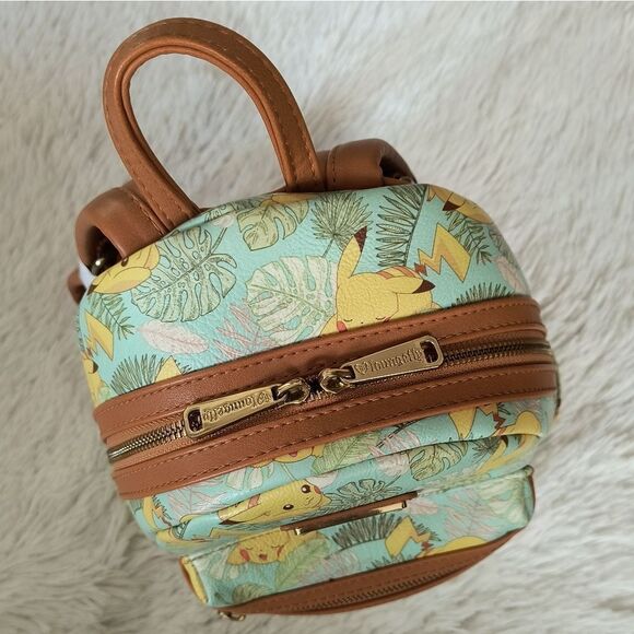 Loungefly Pokemon Pikachu Leaves Mint Mini Backpack and Wallet main image 15